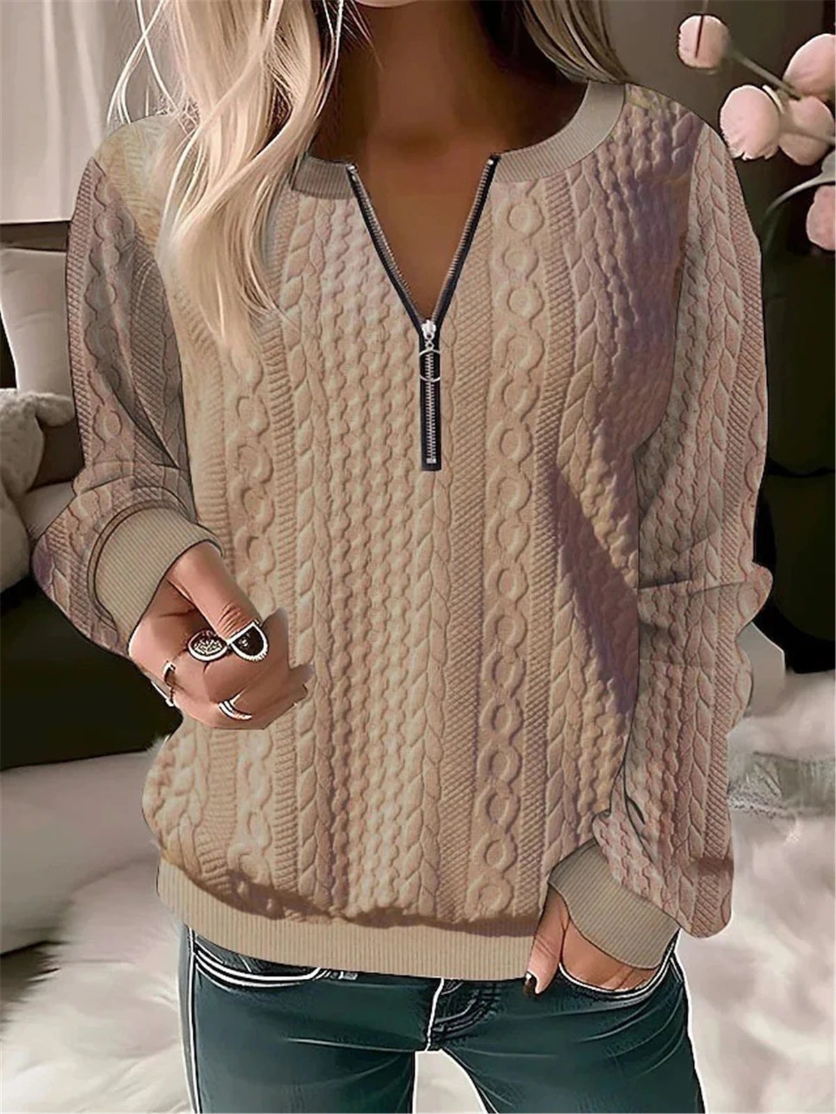 Women Long Sleeve Pullovers Sweatshirt Winter Loose Jumpers Sweater Solid Pullover Knitwear Female Knit Wear Pulls Tops Clothing - Image 2